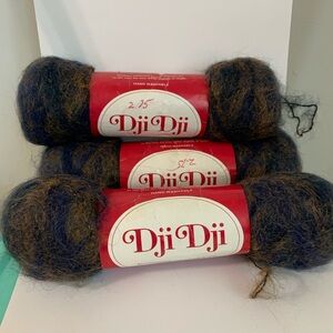 Vintage Dji Berroco Varigated Blue, Gold, Purple Irish Wool Blend Yarn-Lot of 3